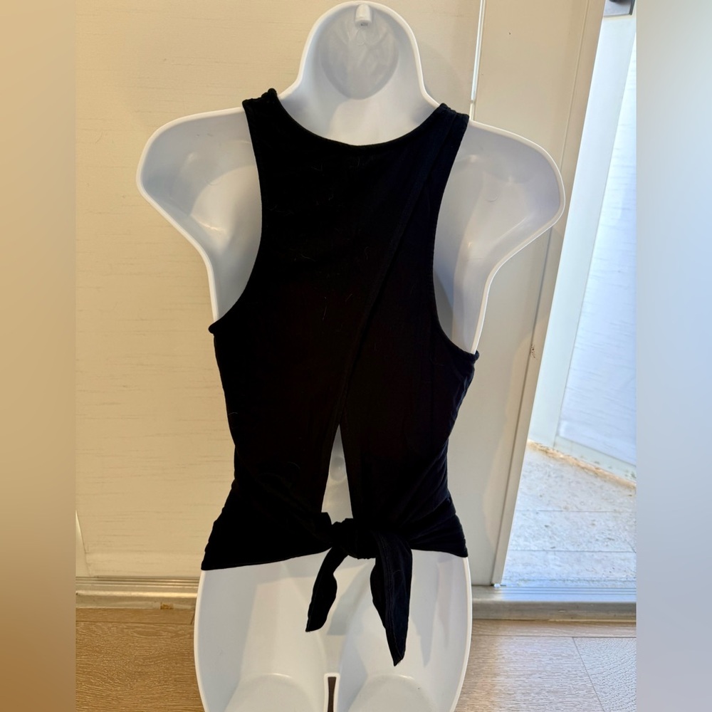 Carbon38 Black Tie-Back Tank Top